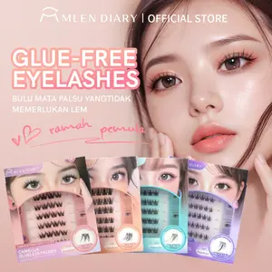 MLEN DIARY Bulu mata palsu tanpa lem - Bulu mata tidak perlu menggunakan lem, bulumata Glueless - mudah digunakan, langsung tempel, budah untuk pemula - Tahan lama