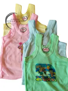 Isi 3 & 6Pcs REVA Kaos Dalam Anak Unisex Singlet Harian Motif Karakter Nyaman untuk Sehari-hari