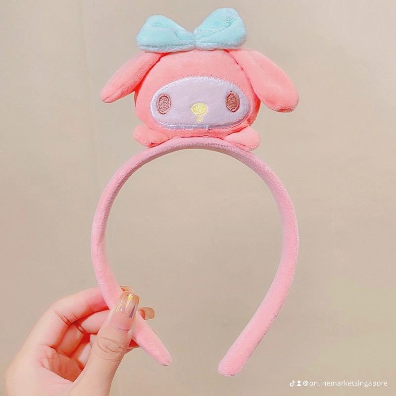 Product Introduction of Sanrio Headband Big-Eared Dog Three-Dimensional Doll Pressed Melody Kuromi Makeup Face Wash Hairpin Cotton Synthetic Nylon Plastic Metal Coating Daily Retro Casual 20