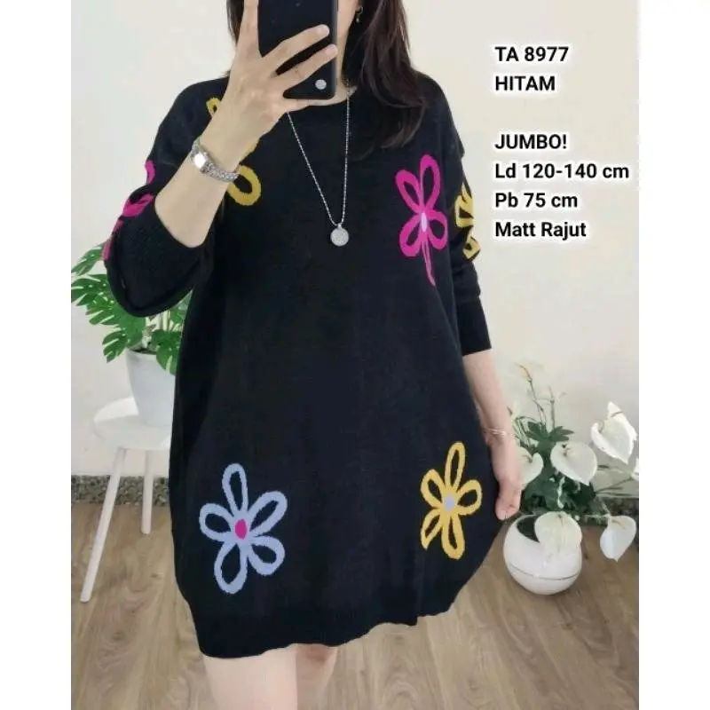 BLOUSE JUMBO WANITA LD 130-150 SIZE XXXL RAJUT IMPORT MOTIF TERBARU PAKAIAN WANITA BAJU ATASAN OVERSIZE LENGAN PANJANG