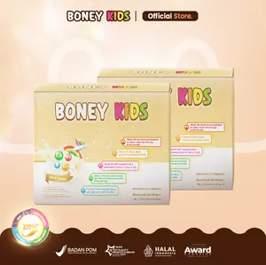 NEW LAUNCH Boney Kids Bundling 2 Kotak Rasa Vanilla - Suplemen Pertumbuhan Tulang Anak 3-13 Tahun Protein Tinggi Kalsium