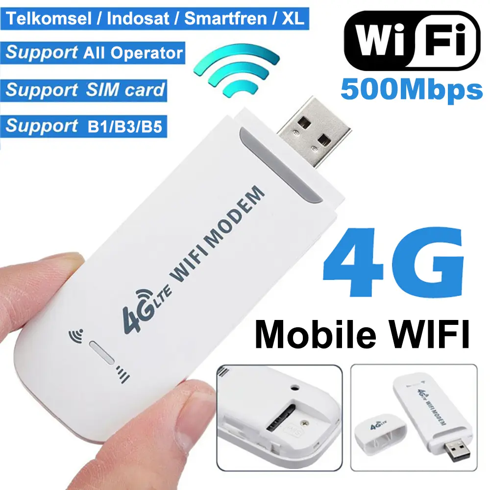 EVERIO Modem WiFi USB 4G support All Operator LTE SIM Card Dongle 500Mbps Modem MiFi Mobile WIFI