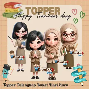 (5pcs) Topper Buket Hari guru versi cewek 1 wisuda