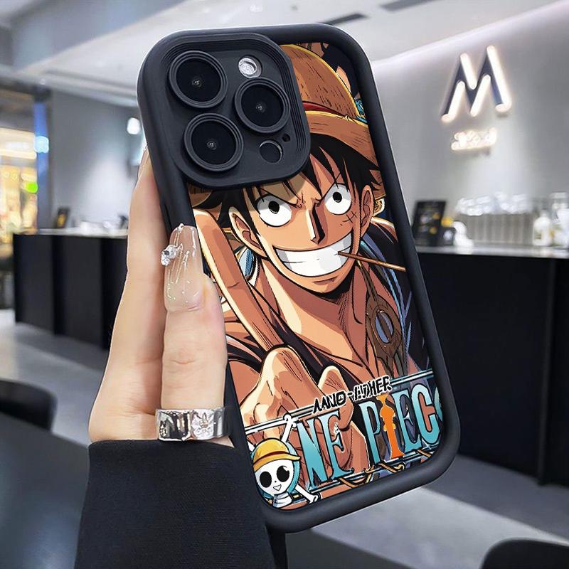 Casing Hp Untuk OPPO A5 A3s A12E Realme C1 Case pola Anime Luffy pelindung Kesing silikon Cesing Softcase kasing pria keren 3