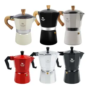 Moka Pot Aluminium 1 2 3 6 9 12 Cup Teko Alat Pembuat Kopi Espresso Coffee Maker Stovetop 50ml 100ml 150ml 300ml 450ml 600ml