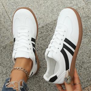 Women's Fashionable Lace-Up Casual Shoes - Lightweight Breathable Footwear with Closed Design,  Versatile for All Seasons