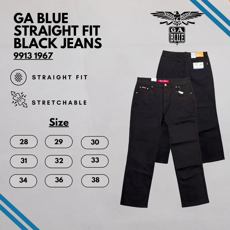 GA Blue Seluar Straight Fit Jeans Normal Rise 99131967 (Black) - TikTok ...