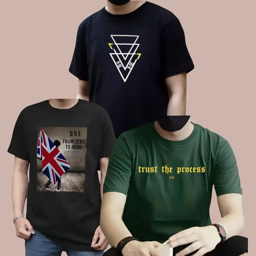 Kaos Distro Paket 3pcs 100k Baju Keren Pria Lengan Pendek Motif Sablon
