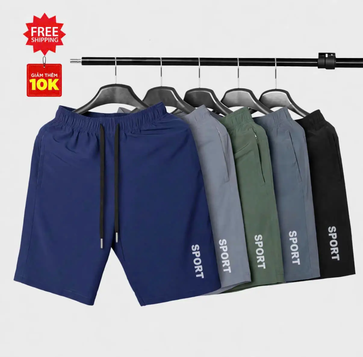 [ Top ] Combo 3 - 5 quần short chất liệu co dãn mặc ở nhà thể dục thể thao . có túi khoá kéo 2 bên