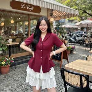 Karla Top Atasan Wanita Blouse Korean Style Kekinian Casual Simple Trendy Baju Cewek Murah