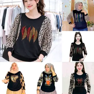SILFA BAJU ATASAN KAOS BLOUSE WANITA LENGAN PANJANG BLINK2 MEWAH KEKINIAN ADEM NYAMAN