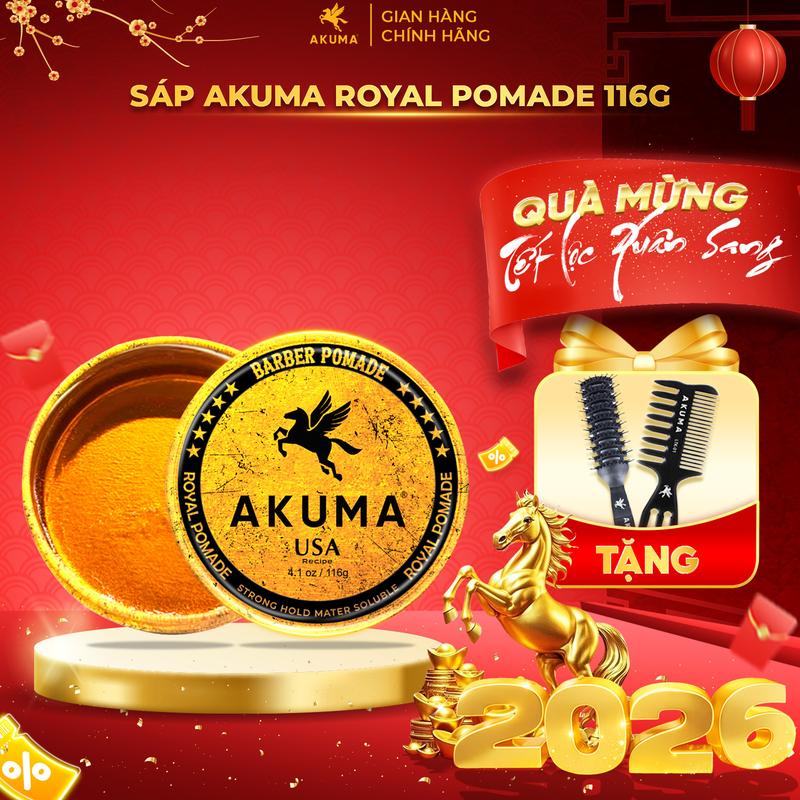 Sáp vuốt tóc AKUMA ROYAL POMADE 116g & 56g hương thơm nam tính lịch lãm giữ nếp lên đến 12h phù hợp mọi chất tóc Dưỡng Tóc Chăm Sóc Tóc. Gel Pomade