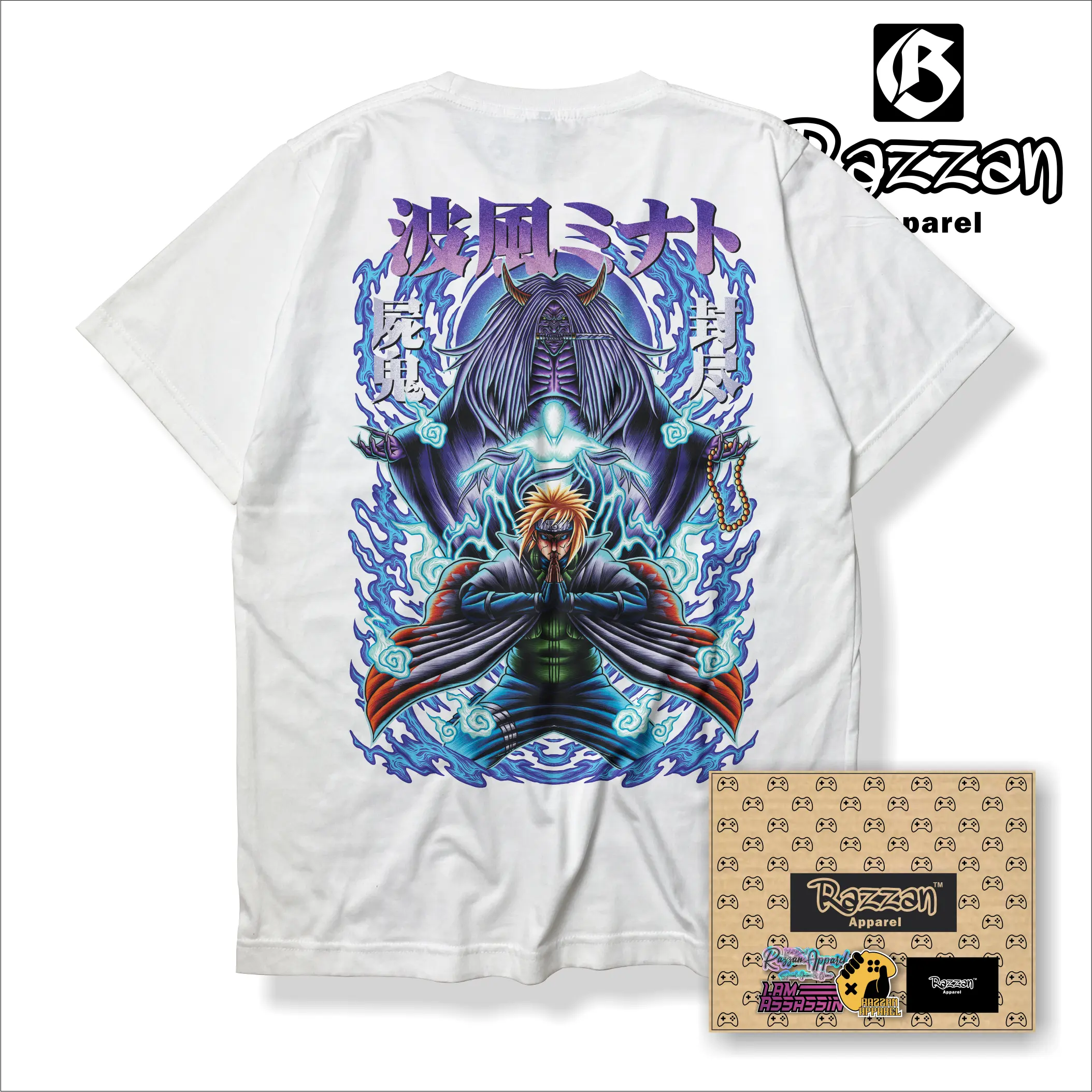 Razzan T-shirt Minato Shiki fujin special anime naruto baju anime