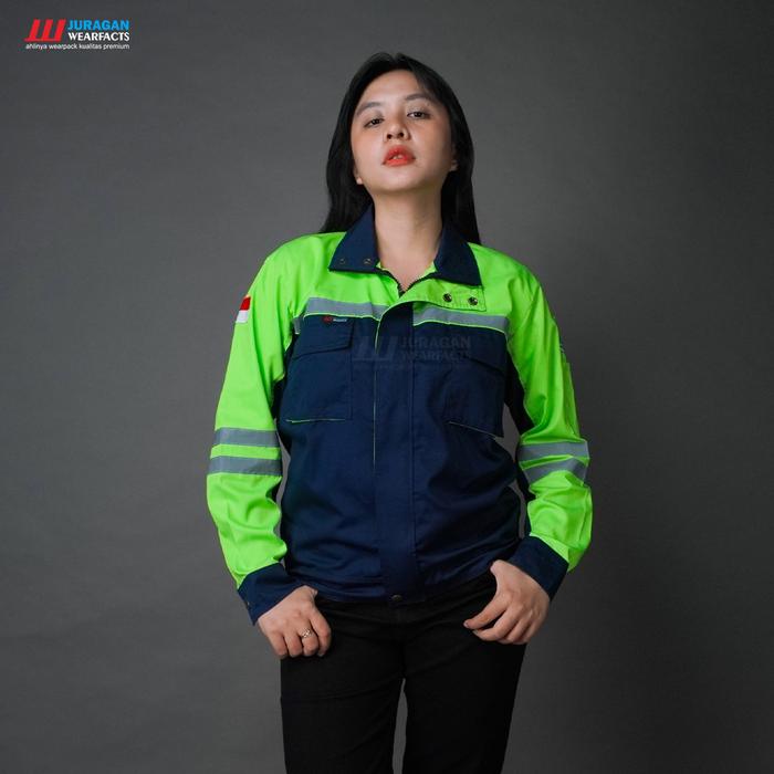 Gambar Juragan Wearfacts - Jaket Safety Warna Merah Kombinasi Biru Navy - 4XL dari Juragan Wearfacts Store Kab. Cilacap Tokopedia