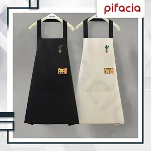 PIFACIA Apron Celemek Masak Pelindung Baju Anti Minyak Dapur Wanita Anti Air Dengan Kantong Bahan Premium