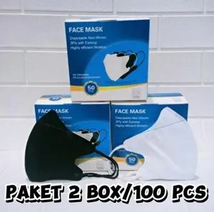 [GB-STORE] MASKER DUCKBILL DEWASA FACEMASK / DUCKBIL GARIS / MURAH hitam putih