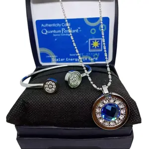 Set Kalung dan Gelang Kesehatan Titanium Bio Ion dengan Pendant Gratis - Model Perhiasan Uniseks dengan Panjang Kalung 60 cm Berlian Elegan