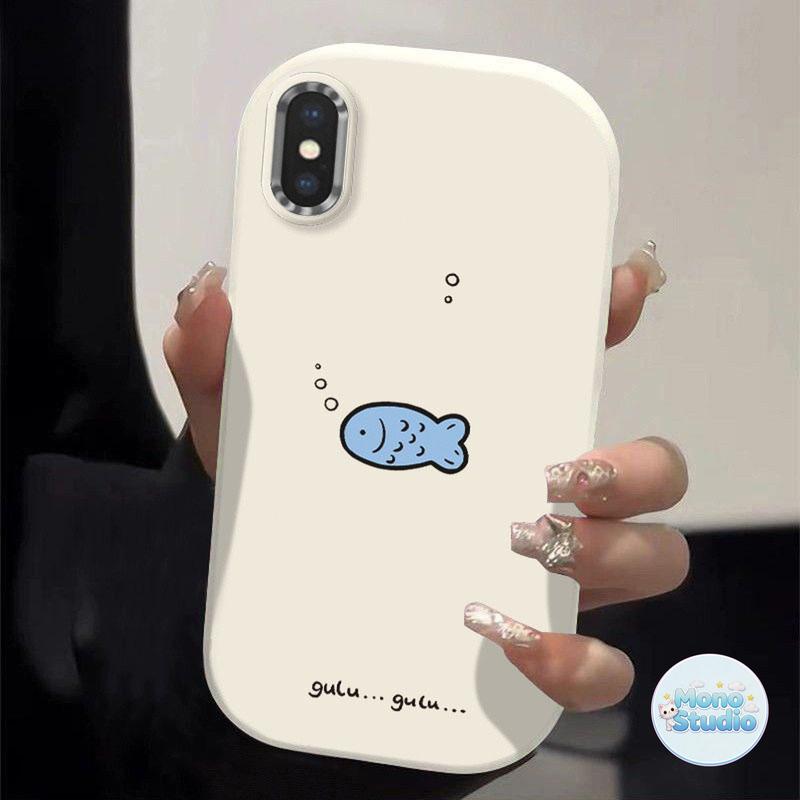 Ốp điện thoại di động một con cá nhỏ dùng cho IPhone X/Xs Khung mạ điện hoạt hình nổi tiếng trên mạng mẫu mới iPhone 11 12 13 14 15 16 17 18Max