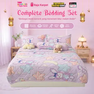RAJA x TOKO MAMA GIGI Set Selimut Sprei Sarung Bantal Guling Microtex Motif Cantik Bahan Anti Bakteri 120x200cm 160x200cm 180x200cm