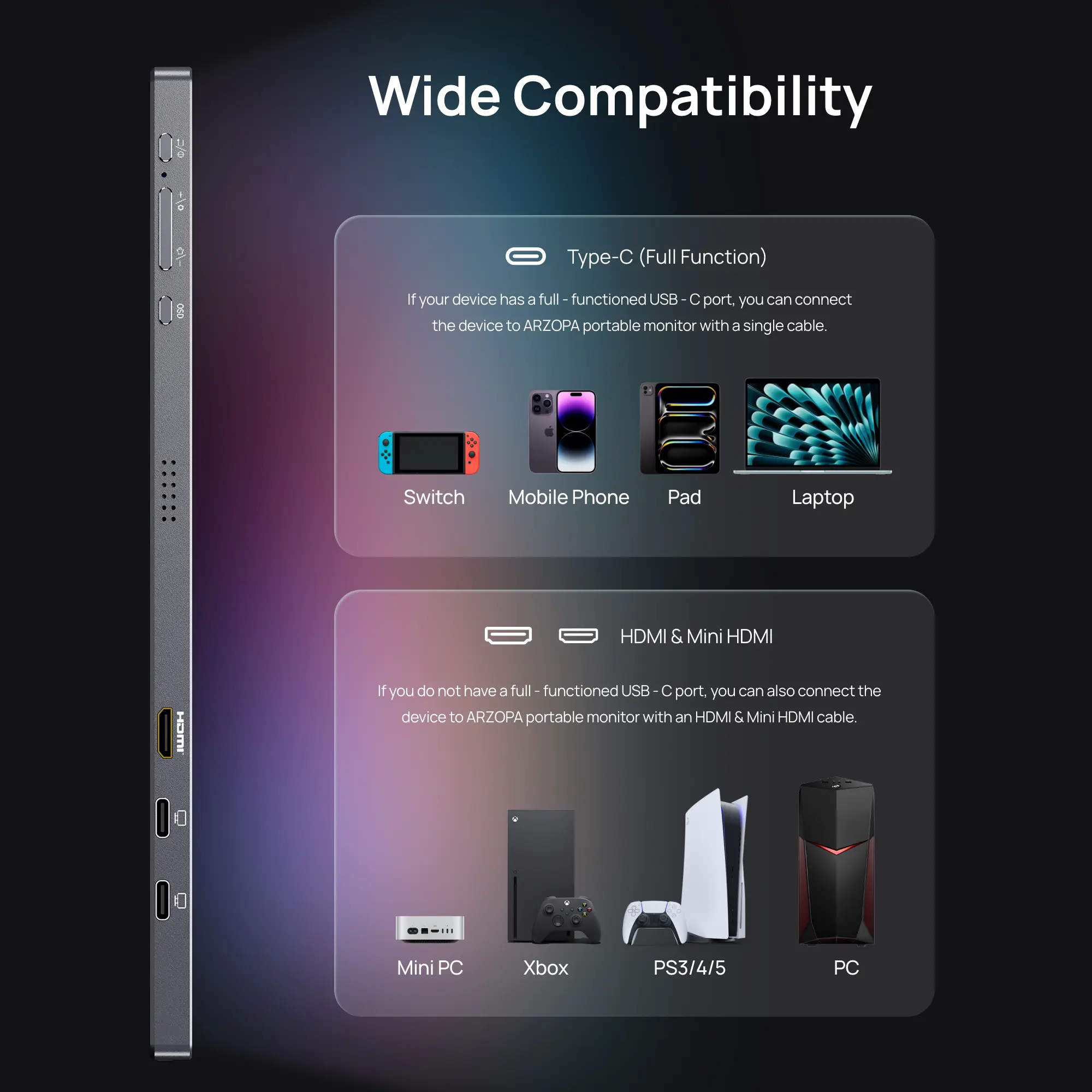 ARZOPA Z3FC Màn hình chơi game Cầm Tay , Màn hình 16,1 inch, Tốc độ làm mới 180Hz, Tương thích với iPad, PC, Mac, Điện thoại, Xbox, PS4, Được thiết kế để chơi game | BigBuy360 - bigbuy360.vn ARZOPA Z3FC Màn hình chơi game Cầm Tay , Màn hình 16,1 inch, Tốc độ làm mới 180Hz, Tương thích với iPad, PC, Mac, Điện thoại, Xbox, PS4, Được thiết kế để chơi game | BigBuy360 - bigbuy360.vn