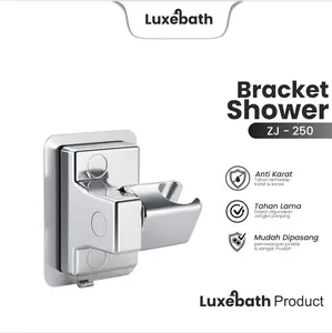 LUXEBATH - Bracket Holder Shower / Gantungan Shower Tanpa Bor Bahan ABS Chrome ZJ-250 Air