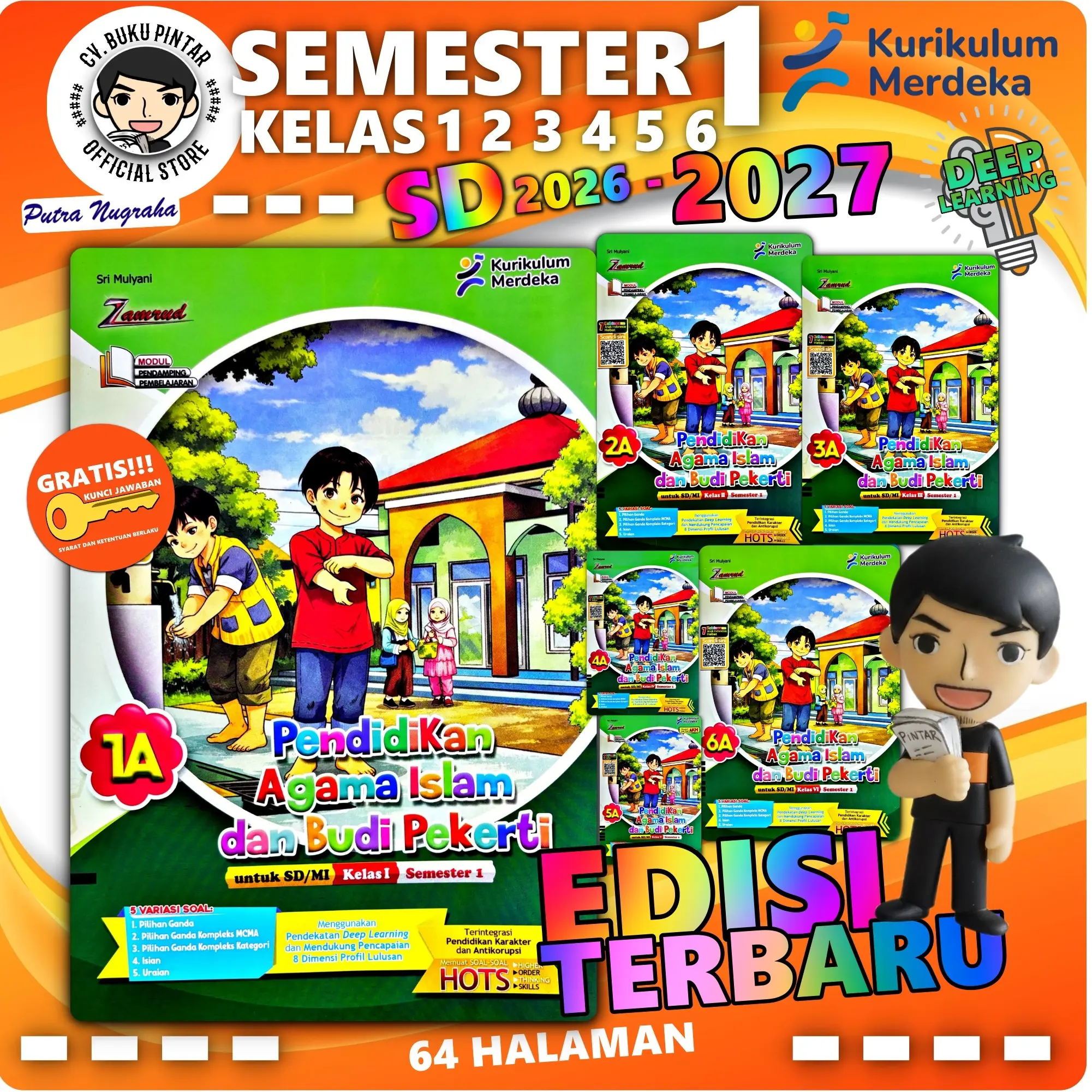 BUKU LKS PENDIDIKAN AGAMA ISLAM PAI SD KELAS 1 2 3 4 5 6 SEMESTER 1 2026-2027 Deep Learning KURIKULUM MERDEKA | Zamrud PUTRA NUGRAHA