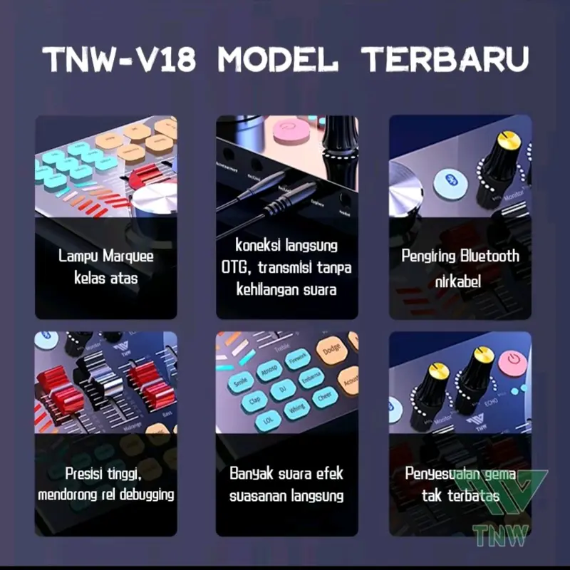 sound card TNWK _v18 sound card oudio live music terbaru Audio Earphone 2