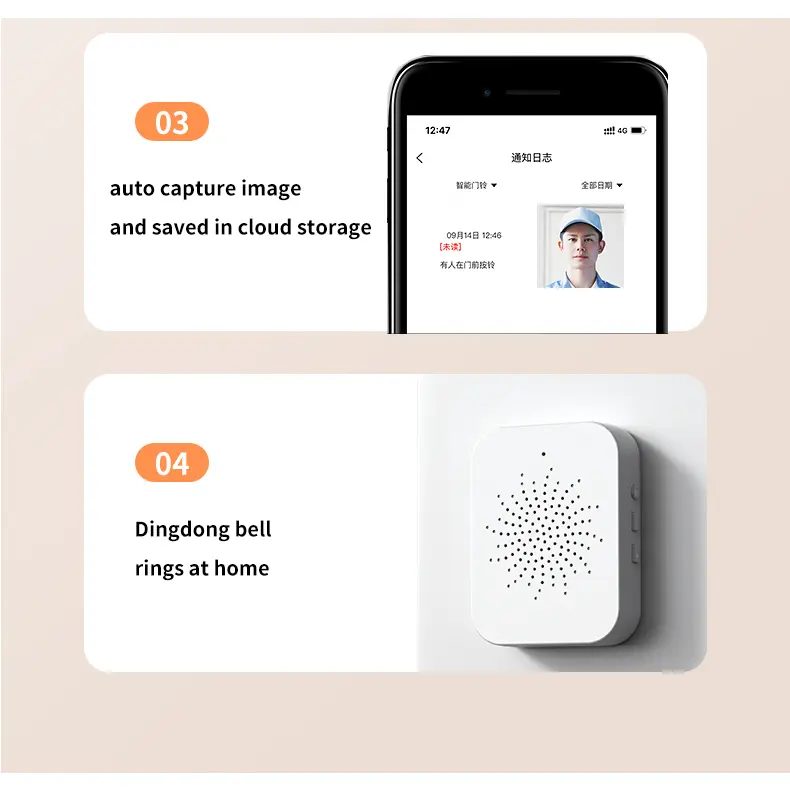 SINOVISION X9 Wireless bell camera IP66 waterproof bell rumah wireless WIFI doorbell bel 4