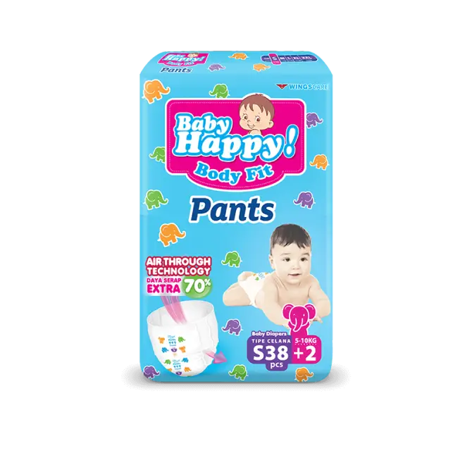 [ Promo Paket 1 Ball ] Popok Bayi Baby Happy  Pants Uk S40 / M32 / L 28 /XL26 / XXL 24 Popok Bayi Tipe Celana tahan hingga 12 jam Kering