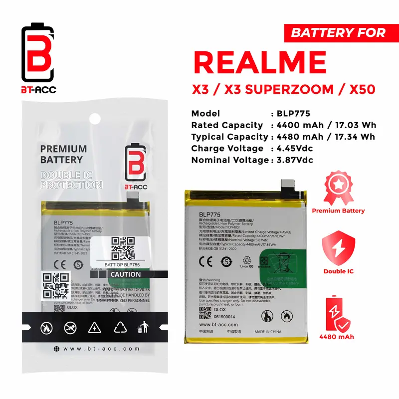 BT-ACC Battery Baterai Batre BLP775 For Realme X3 / X3 Super Zoom / X50 0