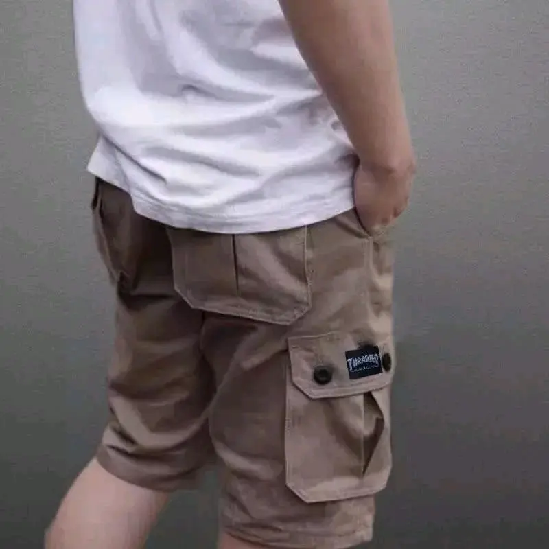 Celana Pendek Cargo sontog Pria dewasa Nyaman Katun Panjang Shorts Army Pantai Loreng Casual Distro 1