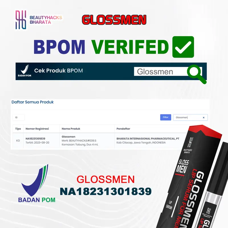 Glossmen Lip Serum Pemerah Bibir - RESMI BPOM 3
