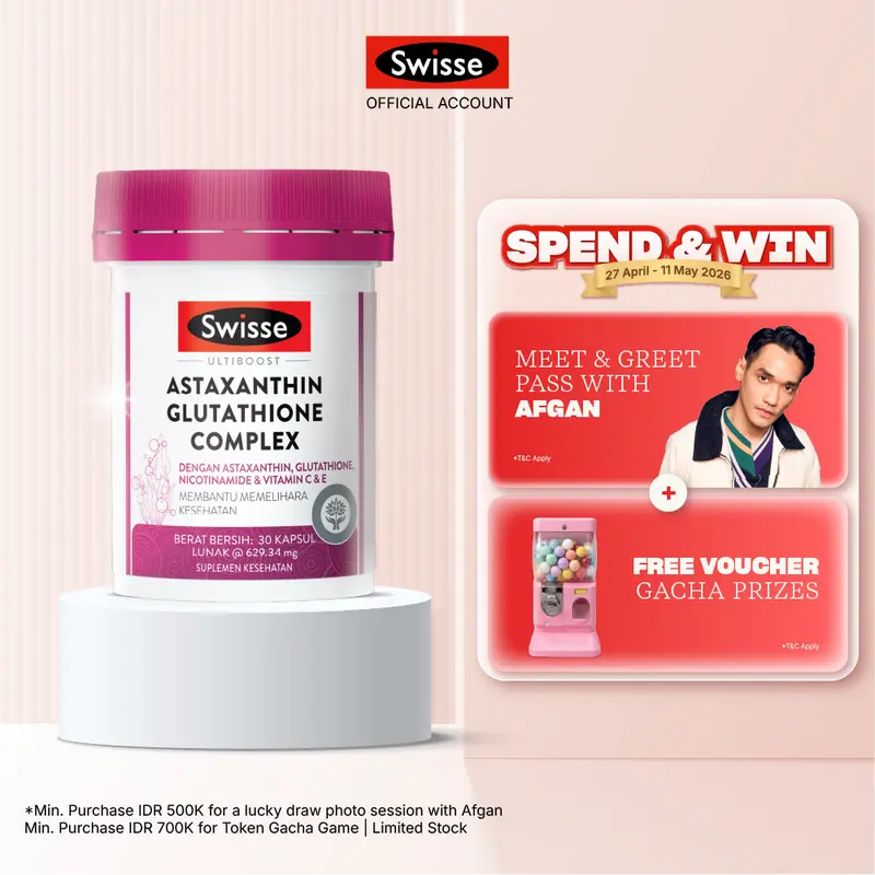 Bundling Swisse Ultiboost Astaxanthin Glutathione Complex 30s + Swisse Beauty Vita Hair 60s - Shop