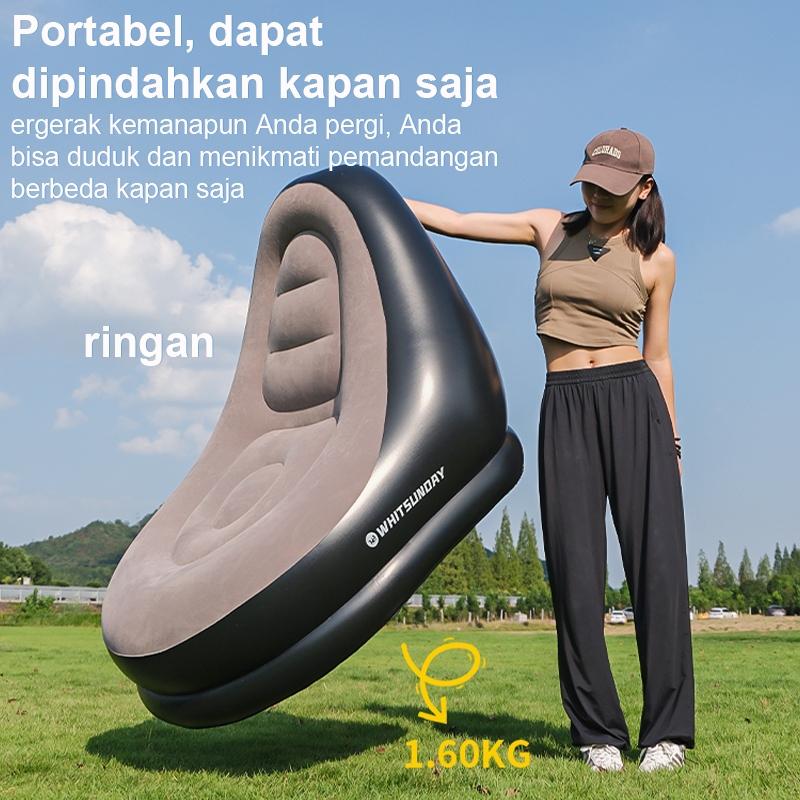 Sofa Angin Santai Dengan Sandaran Kaki&Pompa Kaki Kursi Portabel Kuat Tahan Lama untuk Indoor&Outdoor Abu-abu/Coklat Size Furniture Sofa Angin Santai Dengan Sandaran Kaki&Pompa Kaki Kursi Portabel Kuat Tahan Lama untuk Indoor&Outdoor Abu-abu/Coklat Size Furniture