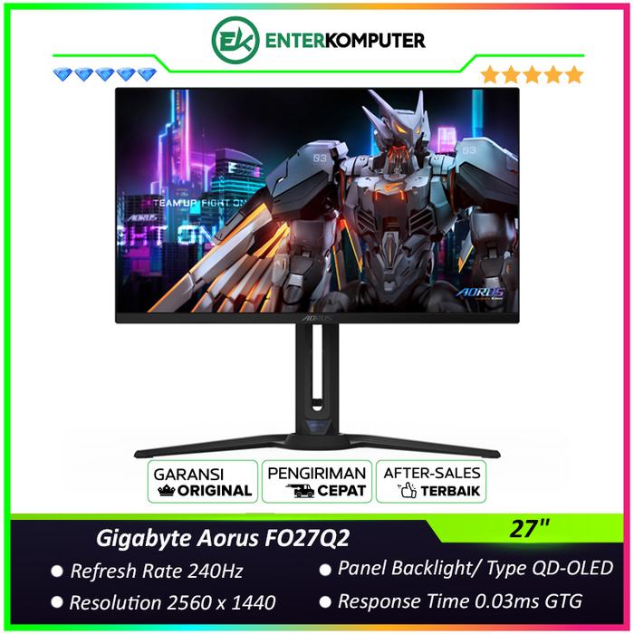 Gambar Gigabyte Aorus FO27Q2 27" QHD OLED 240Hz HDR400 Gaming Monitor / Monitor 27 inch dari Enter Komputer Official Kota Administrasi Jakarta Pusat Tokopedia