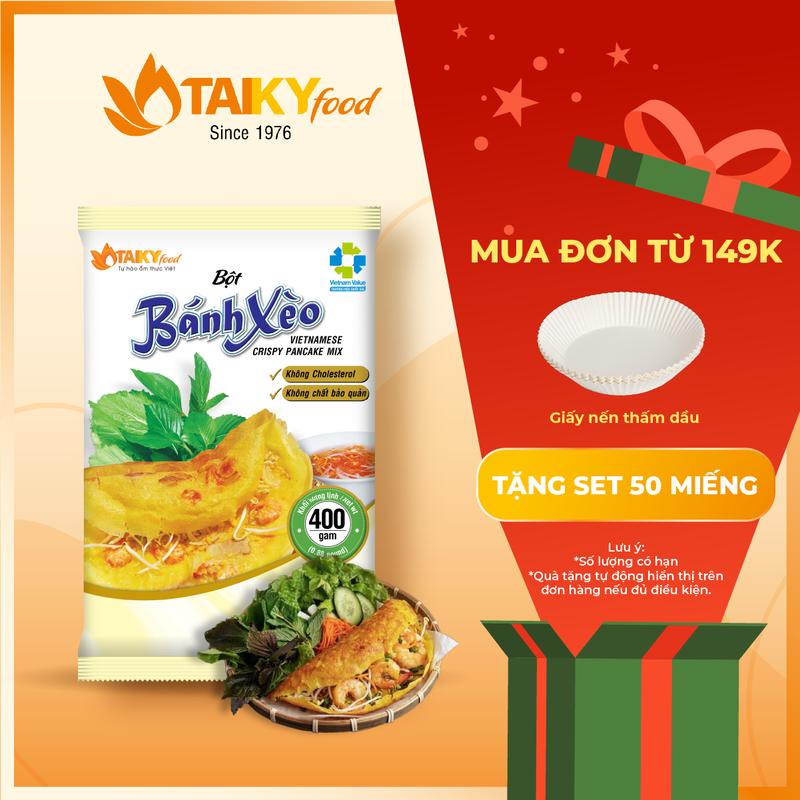 Bột bánh xèo vàng Tài Ký 400g có sẵn gói bột nghệ – Hàng chính hãng