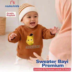 Free Kupluk Sweater Bayi lucu usia 3 bulan - 12 bulan Sweater Baby lulu sablon Imut