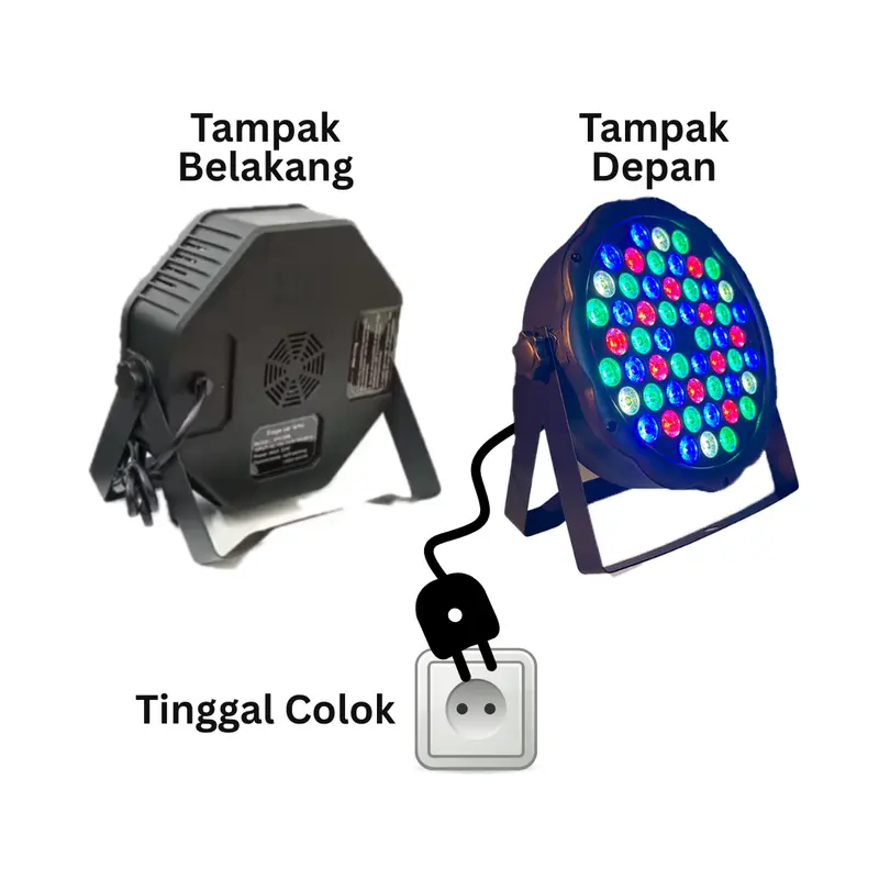 LAMPU LED SENSOR SUARA SOROT DISCO PAR  18LED/36LED ADA REMOT TINGGAL COLOK LISTRIK 2