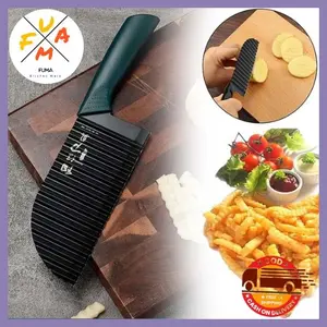 Pisau Kentang Gerigi Kentang Timun Wortel Bergelombang Bahan Baja Pisau Gelombang Kentang Anti Karat