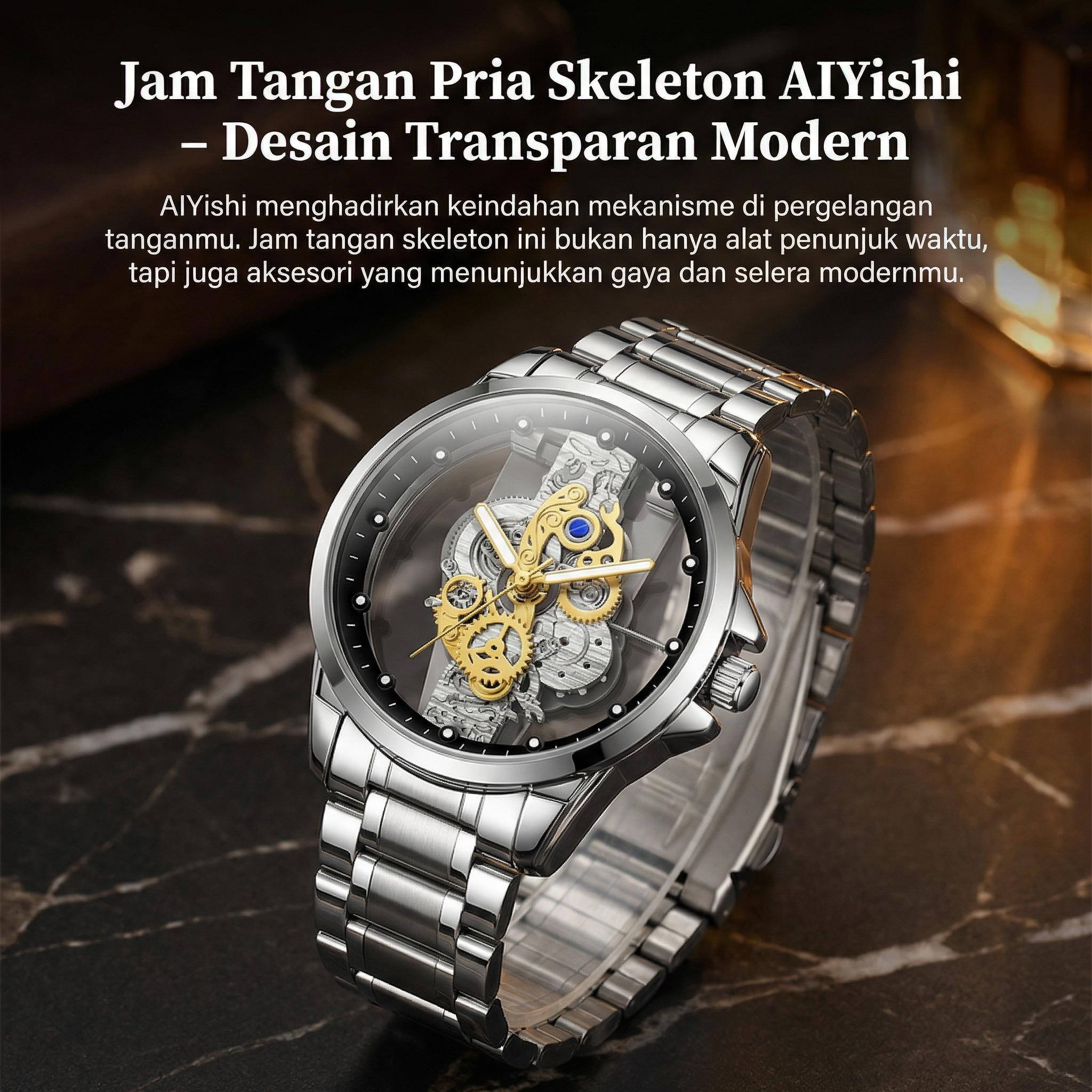 AIYISHI 1pc Men's Steel Strap Disc Quartz Watch, Transparent Bottom Cover 30m Life Waterproof Night Light Men's Watch, Men's Accessories AIYISHI 1pc Men's Steel Strap Disc Quartz Watch, Transparent Bottom Cover 30m Life Waterproof Night Light Men's Watch, Men's Accessories