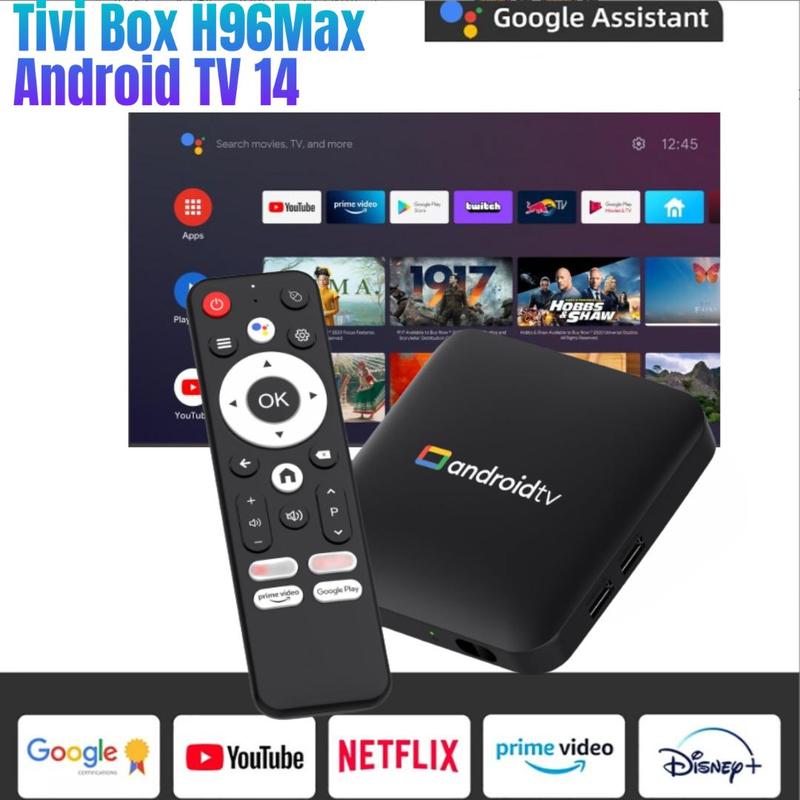 Tivi Box H96 Max - Android TV 14 - Biến Tivi Thường Thành Tivi Thông Minh - Hỗ Trợ Google Assistant - Bluetooth - Dual Wifi - Miễn Phí xem Kênh Truyền Hình - Ram 8G - Full HD - Hỗ Trợ Nhiều Cổng Kết Nối