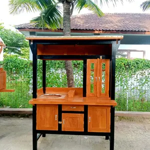 GEROBAK BAKSO/MIE AYAM MANGKAL LIST HITAM Kayu