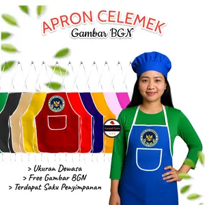 APRON CELEMEK LOGO BGN - Celemek Untuk Dapur MBG