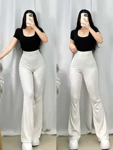 CELANA CUTBRAY FIT AND FLARE PANTS WANITA PINGGANG HIGHWAIST BAHAN STRETCH ELASTIS MELAR TANPA RESLETING DAN PINGGANG FULL KARET TANPA JAHITAN