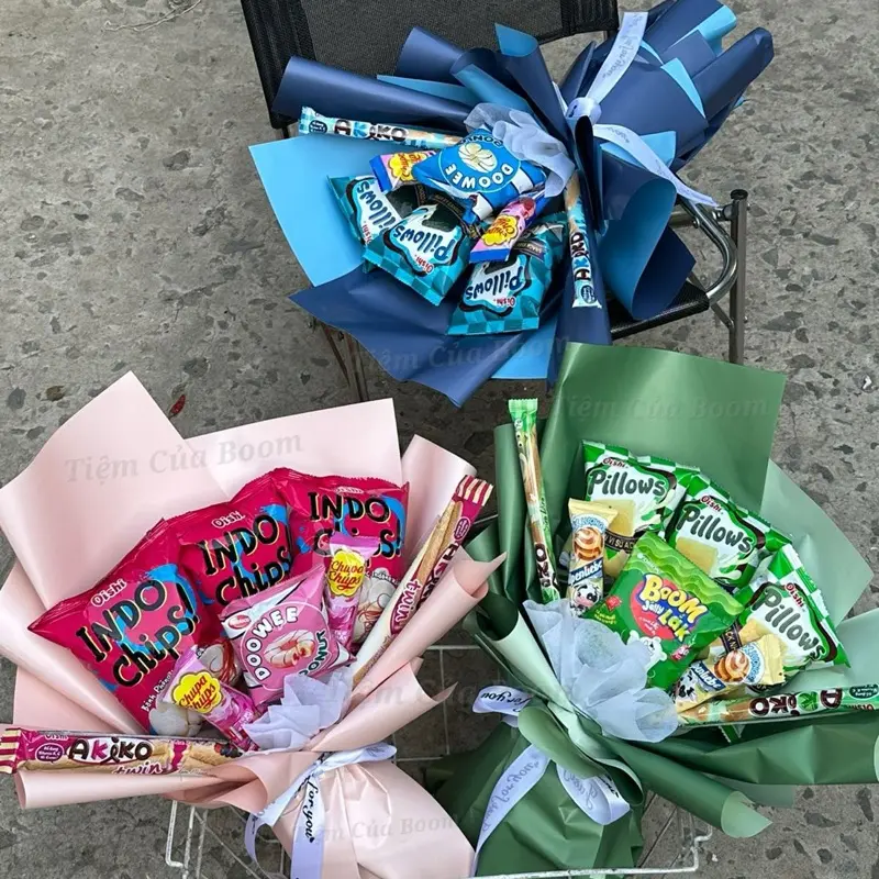 Bó Hoa Bánh Kẹo Dễ Thương Tặng Người Yêu Bạn Bè Tốt Nghiệp Sinh Nhật Valentine Trung Thu 8/3 19/11 20/10 Quốc Tế Thiếu Nhi