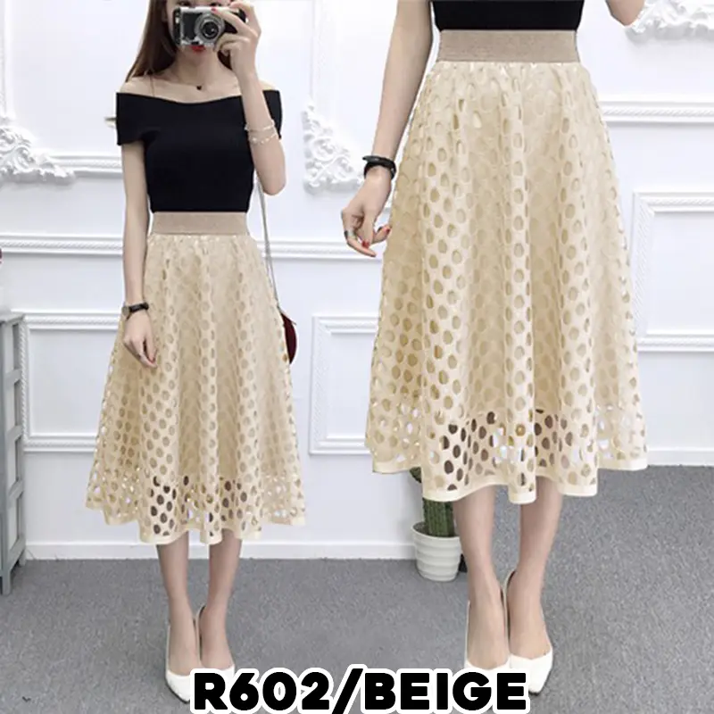 KARAKOREA R602 Yoona Flare Skirt /Midi / Rok Panjang / korean 4