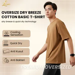 LUMO-Kaos Oversized Premium Basic Polos with Cotton DryBreeze - Kaos Unisex Polos Cool Breeze Bahan Two-Face Quick Dry & Water-Repel Anti Bacterial