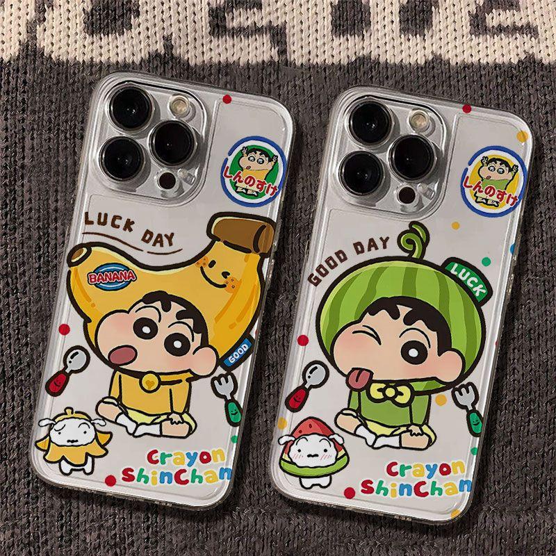 Ốp lưng iPhone vũ trụ chống ố vàng siêu rẻ, bảo vệ camera toàn diện, in Shin Crayon, tương thích mọi dòng iPhone
