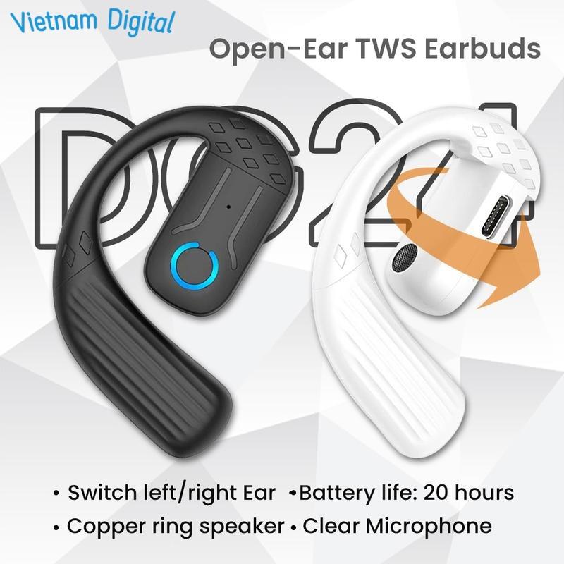 Tai Nghe Nhét Tai Nghe, Tai Nghe Mở Một Tai, OWS, Tai Nghe Không Dây Bluetooth 5.4 dg24, Âm Thanh Âm Trầm, Thích Hợp Cho Công Sở Và Thể Thao, Đeo Tai Trái Và Phải, Điều Khiển Cảm Ứng Micro Tai Nghe Nhạc Earphone