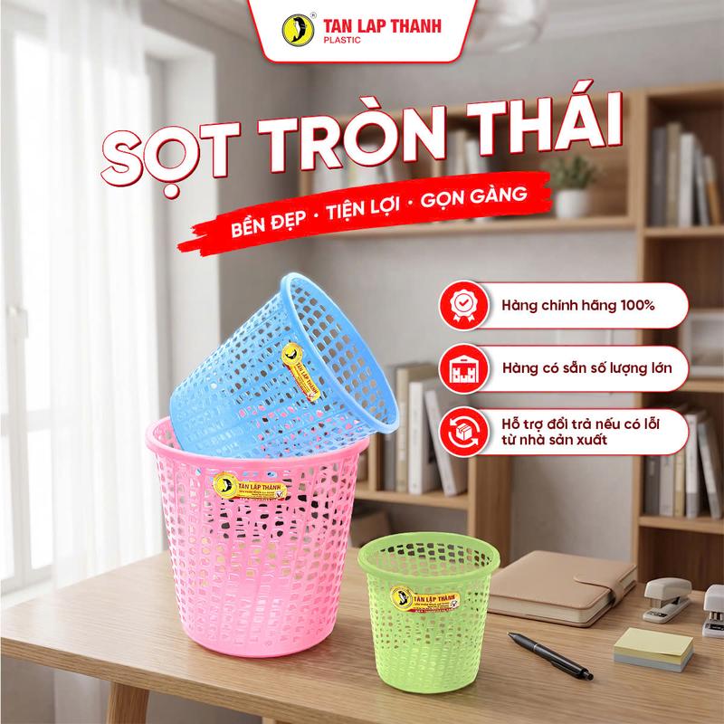 Sọt rác tròn Thái Tân Lập Thành Sản phẩm chất lượng, nhà nhà thịnh vượng, nhựa…
